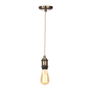 Inlight Dale E27 Pendant Cord Set Antique Brass & Champagne - INL-27988-ABRS