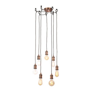 Inlight Padua 7-Light E27 Pendant Cord Set Copper & Black - INL-31789-ACOP