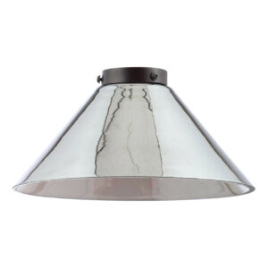 Inlight Algol Coolie 250mm Easyfit Lamp Shade Smoke Glass and Steel - INL-33136-SMK