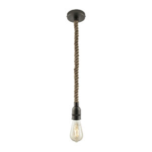 Inlight Napoli E27 Pendant Cord Set Pewter & Natural Rope - INL-37839