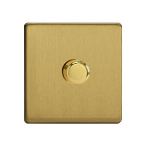 Varilight Screwless LED V-Pro 1 Gang Rotary Dimmer Switch Brushed Brass - JDBP401S