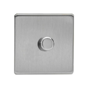 Varilight Screwless LED V-Pro 1 Gang Rotary Dimmer Switch Brushed Steel - JDSP401S