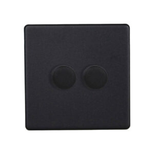 Varilight Urban Screwless LED V-Pro 2 Gang Rotary Dimmer Switch Matt Black - JDYP252S.MB