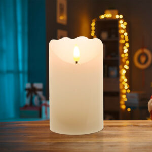 Festive 12.5cm Battery Operated LED Pillar Candle - P024153