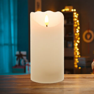 Festive 15cm Battery Operated LED Pillar Candle - P024154