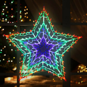 Festive Chasing Window Star Light 100 Multicoloured LEDs - P025361