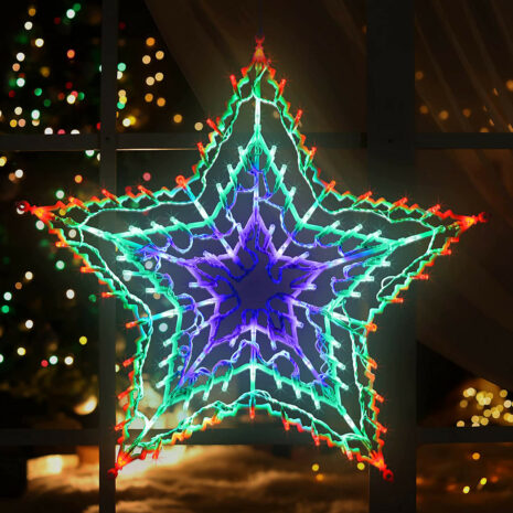 Festive Chasing Window Star Light 100 Multicoloured LEDs - P025361