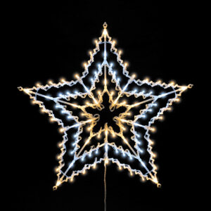 Festive Chasing Window Star Light 100 White & Warm White LEDs - P025363