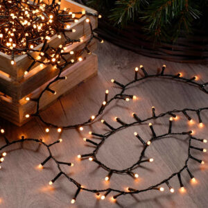 Festive 12.9m Indoor & Outdoor Glow-Worm String Lights 520 Warm White LEDs - P030497