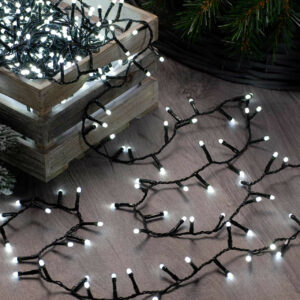 Festive 24.9m Indoor & Outdoor Glow-Worm String Lights 1000 White LEDs - P030502