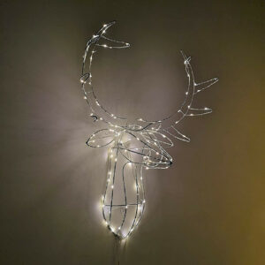 Festive 70cm Twinkling Reindeer Head Christmas Decoration 120 Warm White LEDs - P032159