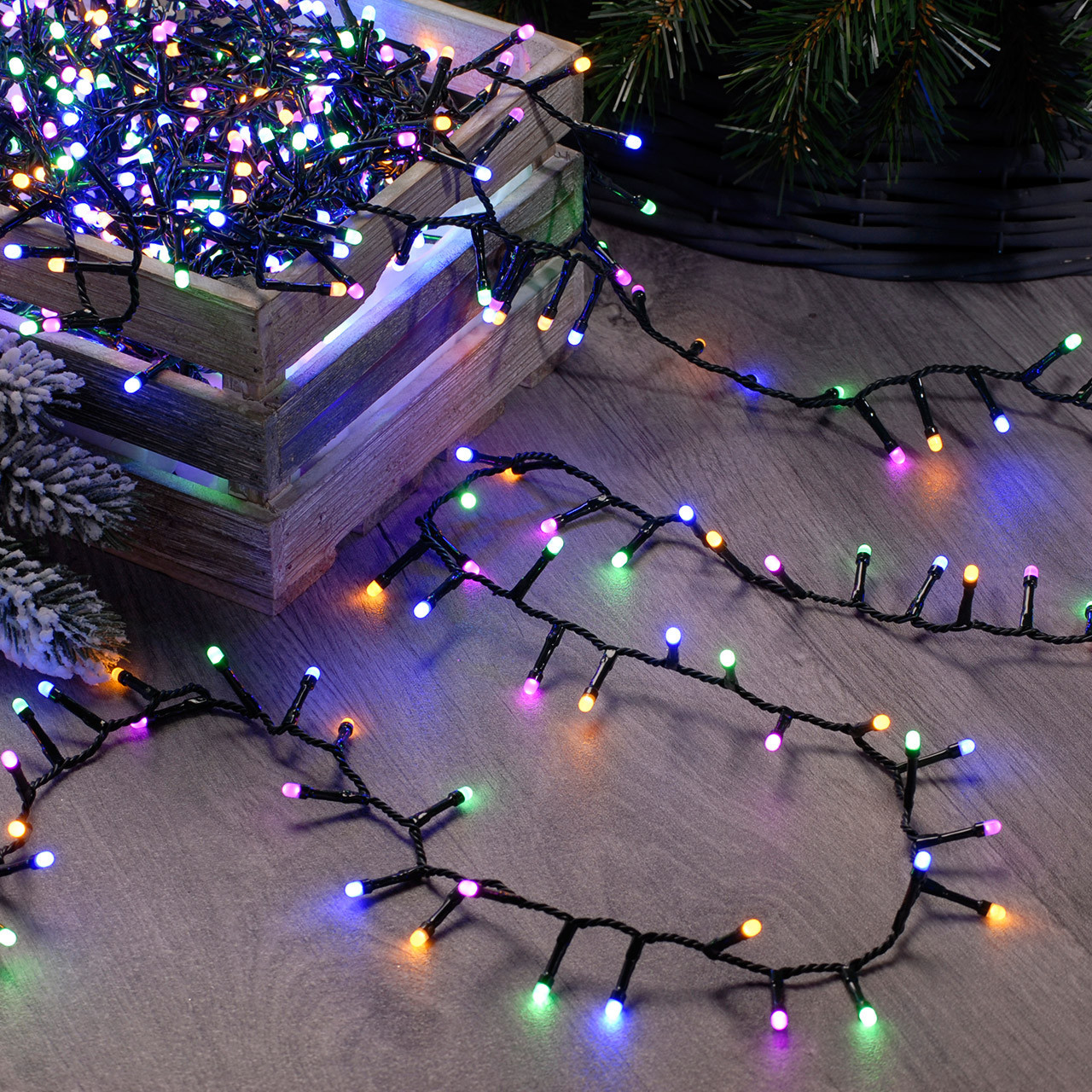 Festive 8.9m Indoor & Outdoor Glow-Worm String Lights 360 Pastel Multicoloured LEDs - P032636