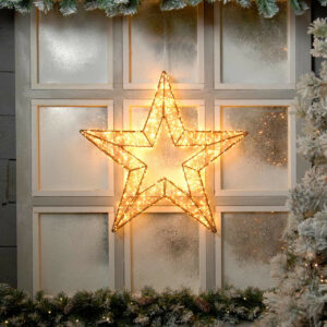 Festive 56cm Twinkling Dewdrop Star Christmas Decoration 960 Warm White LEDs - P036442