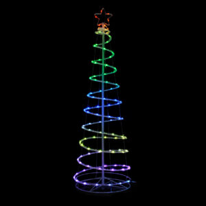 Festive 6ft Spiral Christmas Tree 135 RGB Colour Changing LEDs - P036747