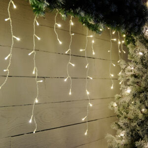 Festive 11.8m Indoor & Outdoor Snowing Effect Icicle Christmas Lights 480 Warm White LEDs - P036794