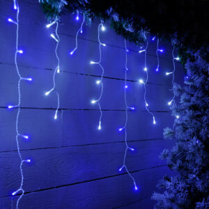 Festive 11.8m Indoor & Outdoor Snowing Effect Icicle Christmas Lights 480 Blue & White LEDs - P036796