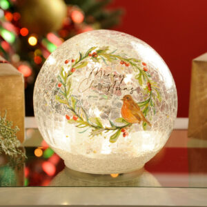 Festive 15cm Battery Merry Christmas Ball Christmas Decoration 12 LEDs - P040921