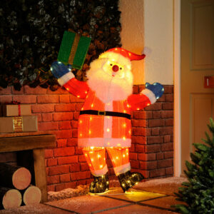 Festive 125cm Outdoor Santa Figure 110 Warm White LEDs - P042015