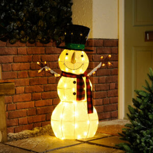 Festive 93cm Outdoor Snowman Figure 60 Warm White LEDs - P042016