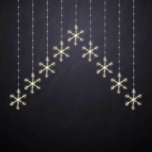 Festive 120cm x 120cm Snowflake Curtain Light Warm White - P043870