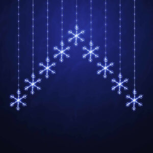 Festive 120cm x 120cm Snowflake Curtain Light Cool White - P043871