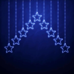 Festive 120cm x 120cm Star Curtain Light Cool White - P043874