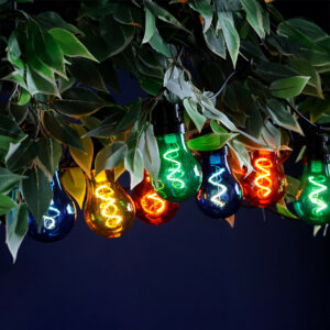 Festive LED Spiral Filament Connectable Outdoor Festoon Light Multi-Coloured Clear - P043938