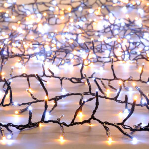 Festive Indoor & Outdoor 14.5m  Multifunction Cluster Lights 1000 White & Warm White LEDs - P044637