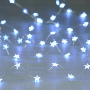 Festive 4m Multifunction Battery Fairy Lights 80 Cool White Star LEDs - P044684