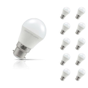 Crompton Golfball LED Light Bulb Dimmable B22 5W (40W Eqv) Daylight 10-Pack - 13629