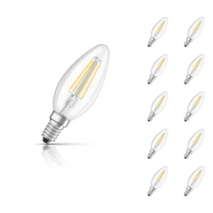 Ledvance Candle LED Light Bulb E14 4.8W (40W Eqv) Warm White 10-Pack - AC32336