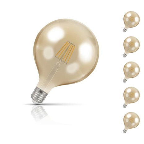 Crompton Globe LED Light Bulb G125 E27 7.5W (60W Eqv) Warm White 5-Pack Vintage - 4313