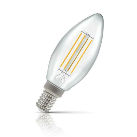Crompton Candle LED Light Bulb Dimmable E14 5W (40W Eqv) Warm White Clear - 7161