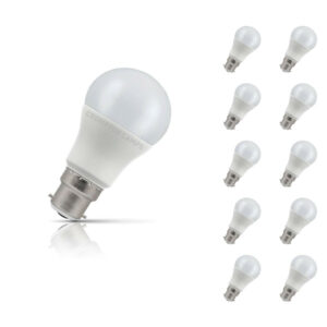 Crompton GLS LED Light Bulb B22 8.5W (60W Eqv) Cool White 10-Pack Opal - 11731