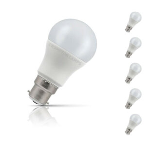 Crompton GLS LED Light Bulb B22 8.5W (60W Eqv) Cool White 5-Pack Opal - 11731