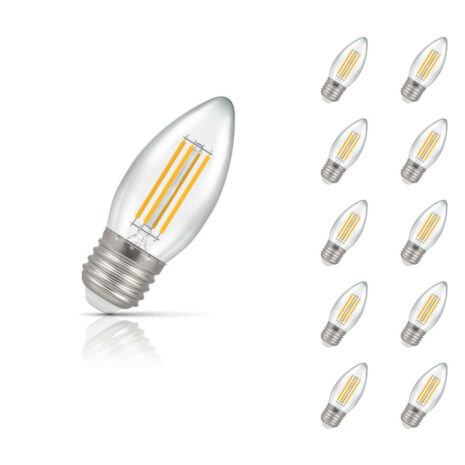 Crompton Candle LED Light Bulb E27 6.5W (60W Eqv) Warm White 10-Pack - 12776