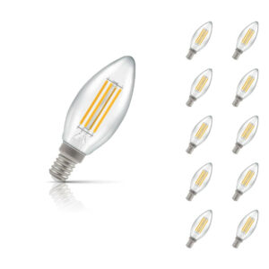 Crompton Candle LED Light Bulb E14 6.5W (60W Eqv) Warm White 10-Pack - 12783