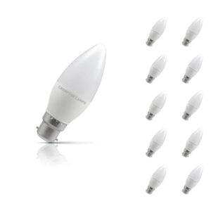 Crompton Candle LED Light Bulb Dimmable B22 5W (40W Eqv) Cool White 10-Pack - 13506