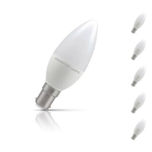 Crompton Candle LED Light Bulb Dimmable B15 5W (40W Eqv) Warm White 5-Pack Opal - 14558