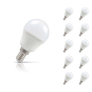 Crompton Golfball LED Light Bulb Dimmable E14 5W (40W Eqv) Daylight 10-Pack - 13643