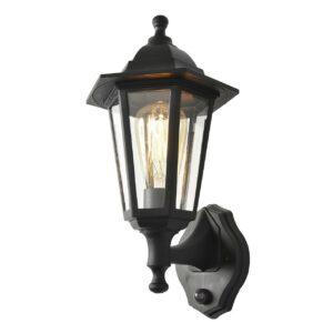 Coast Bianca Wall Lantern With PIR Sensor Black - CZ-25150-BLK