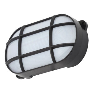 Coast Capella 8W LED Oval Grid Bulkhead Black - CZ-34026-BLK