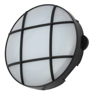 Coast Capella 15W LED Round Grid Bulkhead Black - CZ-34025-BLK