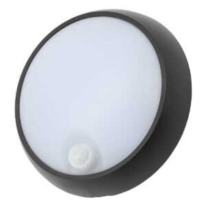 Coast Cano 8W LED Small Round Bulkhead With PIR Sensor Black - CZ-33397-BLK