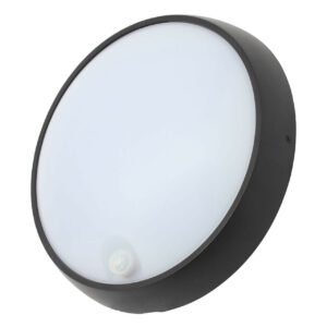 Coast Cano 15W LED Large Round Bulkhead With PIR Sensor Black - CZ-34023-BLK