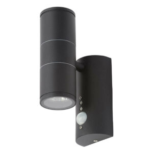 Coast Islay Up and Down Wall Light with PIR Sensor Black - CZ-29319-BLK