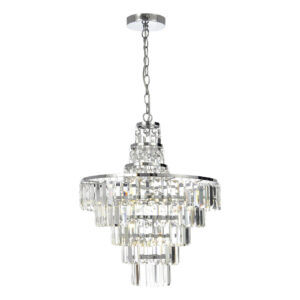 Spa Belle 4-Light Chandelier Crystal Glass and Chrome - SPA-24677-CHR