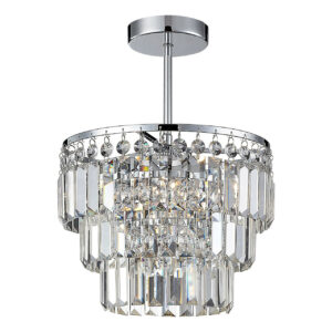 Spa Belle 3-Light Semi-Flush Chandelier Crystal Glass and Chrome - SPA-24678-CHR