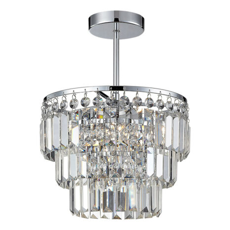 Spa Belle 3-Light Semi-Flush Chandelier Crystal Glass and Chrome - SPA-24678-CHR