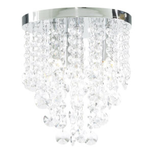 Spa Celeste 4-Light Flush Ceiling Light Crystal Glass and Chrome - SPA-24869-CHR